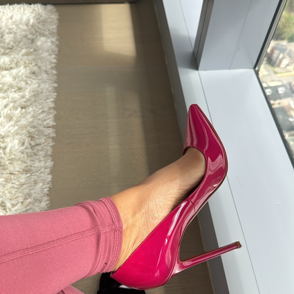 Christian Louboutin Hot Pink Patent Leather Pointed-Toe Pumps - Picture 10 of 15